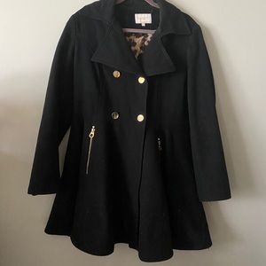 Laundry Black Peacoat Sz Large with Gold Detail!